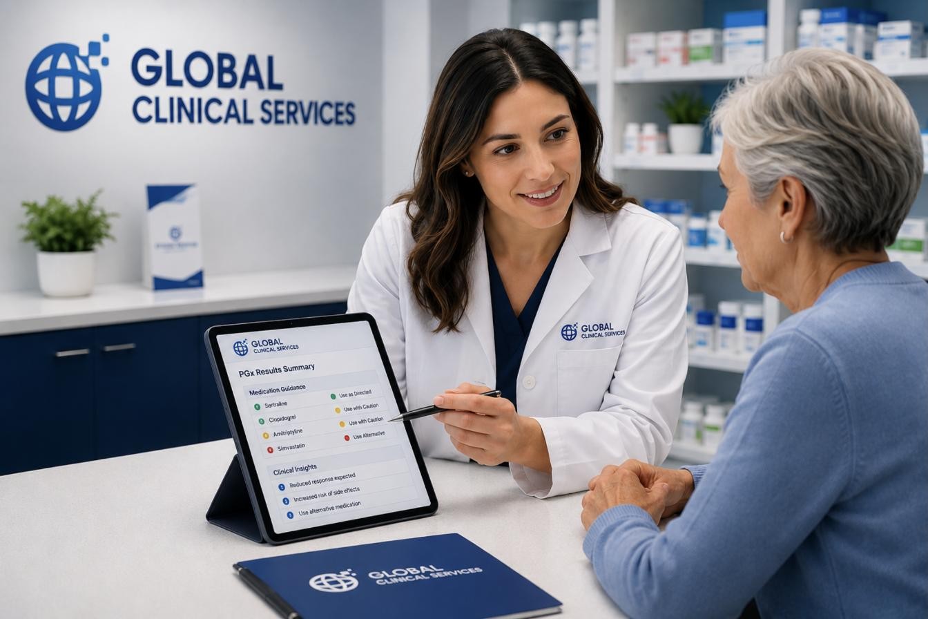 Pharmacist reviewing PGx results with a patient